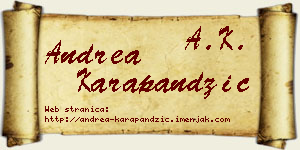 Andrea Karapandžić vizit kartica